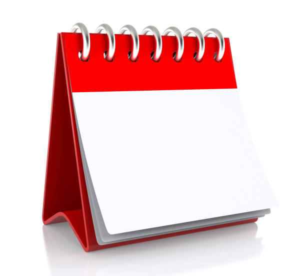 istock A paper white calendar stands on the table. Isolated on White Background - 3d Illustration 1089050502