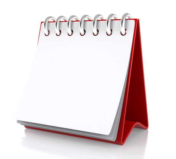 istock A paper white calendar stands on the table. Isolated on White Background - 3d Illustration 1089050514