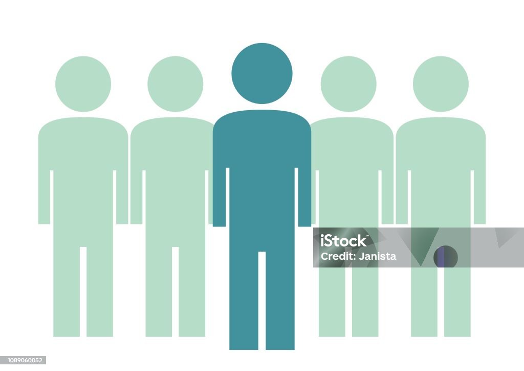 Management, web icon Group of people, web icon for management. Silhouette of human. Vector icon. Five People stock vector