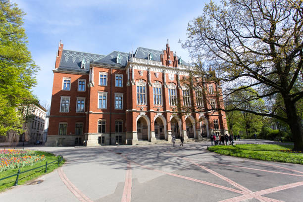 Krakow, Poland - April 22, 2017: Collegium Maius front view at krakow