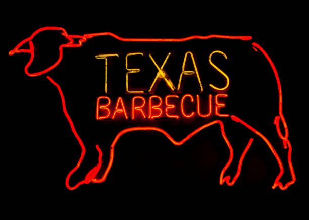 Texas BBQ Neon Sign - fotografia de stock