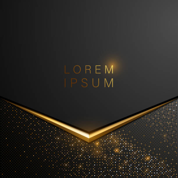Black and gold background Black and gold background in vector gold metal borders stock illustrations