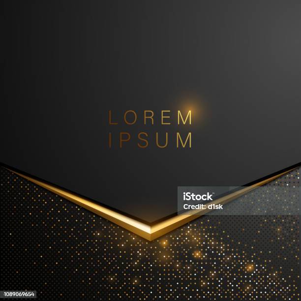 Black And Gold Background Stock Illustration - Download Image Now - Gold - Metal, Gold Colored, Invitation