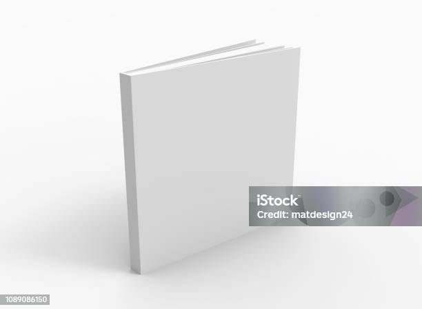 Blank Book Cover Over White Background Stock Photo - Download Image Now - Book, Square - Composition, Template