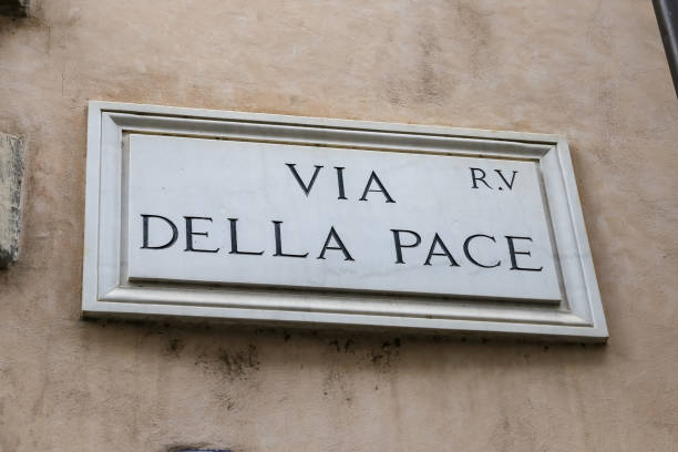 istock Via Della Pace Street Sign in Rome, Italy 1089089130