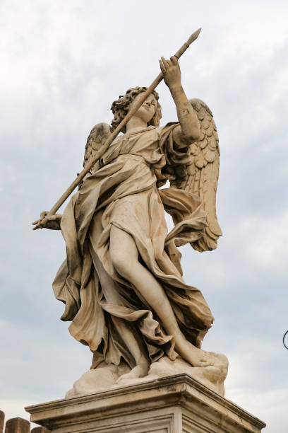 istock Angel with the Lance Statue in Hadrian Bridge, Rome, Italy 1089089160