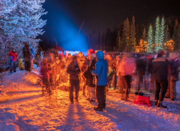 New Year's Eve Celebration on the Ice Skating Pond in Canmore