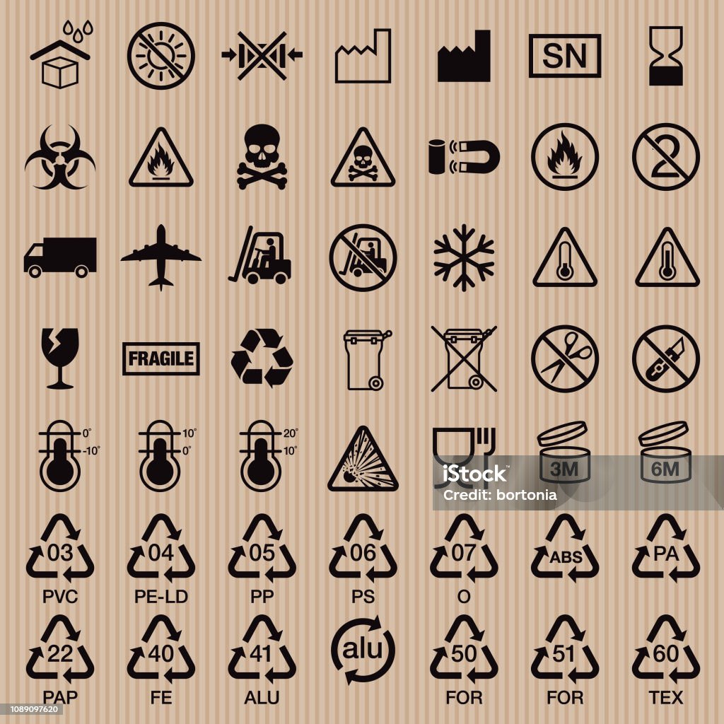 Packaging Symbols Icon Set Stock Illustration - Download Image Now ...