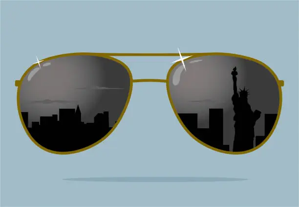 Vector illustration of Newyork view on sunglasses