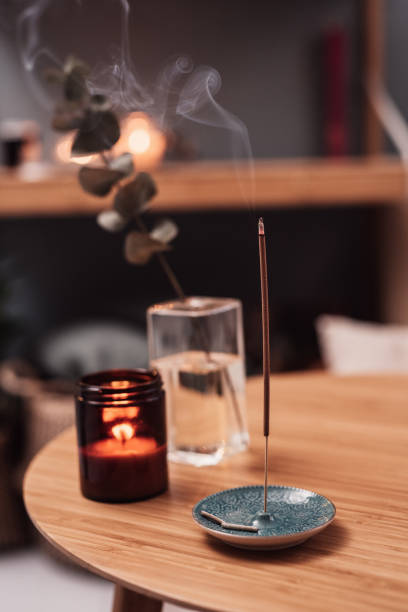 istock Burning Incense indoors in living room with candlelight 1089101370