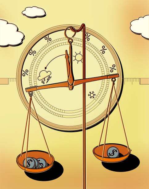 ilustrações de stock, clip art, desenhos animados e ícones de barometer for business - weather climate cyclone icon set