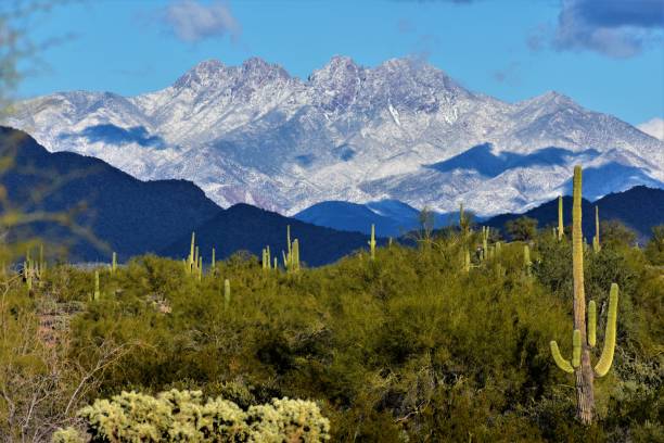 istock Snow-capped Four Peaks and Superstition Mountains outside Mesa, AZ 1089107126