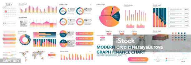 Presentation Template Design Business Data Graphs Stock Illustration - Download Image Now