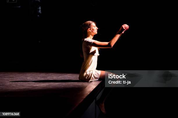 Young Dancer Performing On A Theater Stage Stock Photo - Download Image Now - Theatrical Performance, Stage Theater, Theater Industry