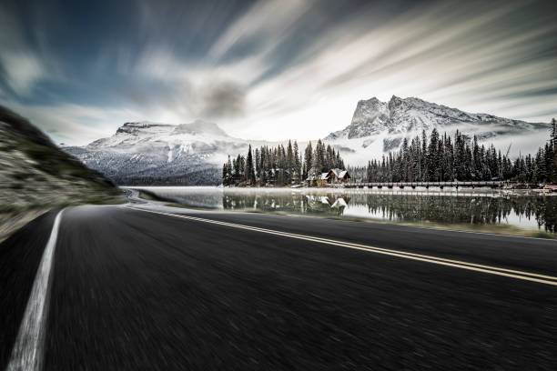 istock empty tarmac road by Emerald Lake in Yoho BC 1089119042