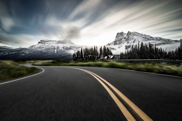 istock empty tarmac road by Emerald Lake in Yoho BC 1089119114
