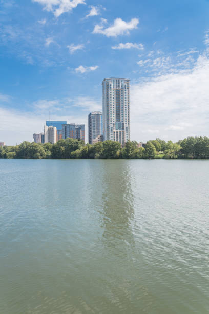 istock Austin downtown skyscraper from Colorado River and Lady Bird Lake 1089121796