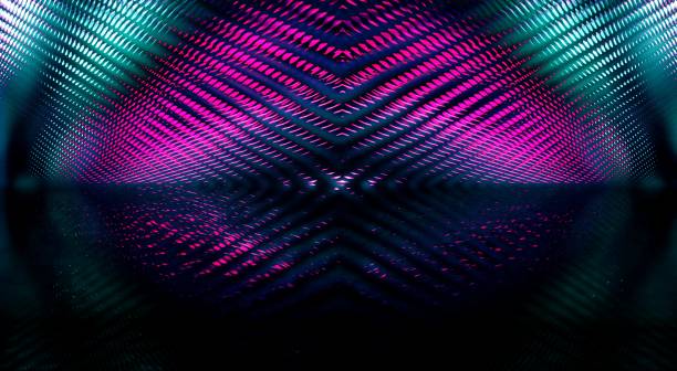 istock Colorful geometric background. Glowing stripes and lines with reflection. Beautiful abstract graphics. 1089121842