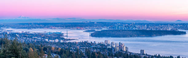 istock panoramic aerial view of vancouver skyline at twilight 1089124240