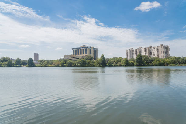 istock Austin downtown skyscraper from Colorado River and Lady Bird Lake 1089124564