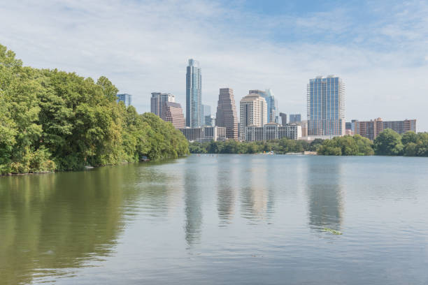 istock Austin downtown skyscraper from Colorado River and Lady Bird Lake 1089126642