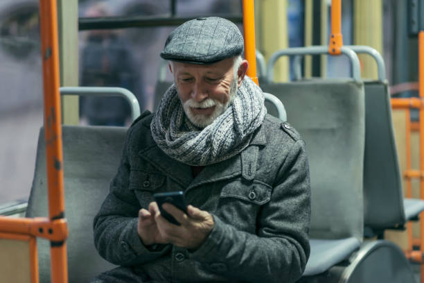istock Mature Man Riding In A Bus 1089133406