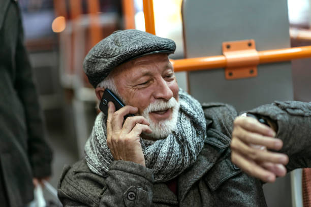 istock Mature Man Riding In A Bus 1089133500