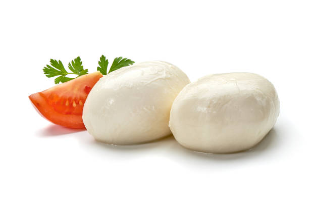 istock Mozzarella cheese, close-up, isolated on white background. 1089133594