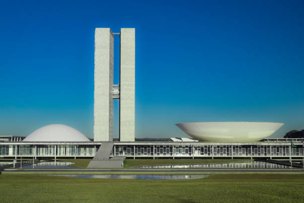 brazilian national congress, brasília, federal district, brazil. - national congress building imagens e fotografias de stock