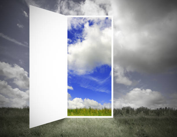 istock Abstract open door on field 1089139494