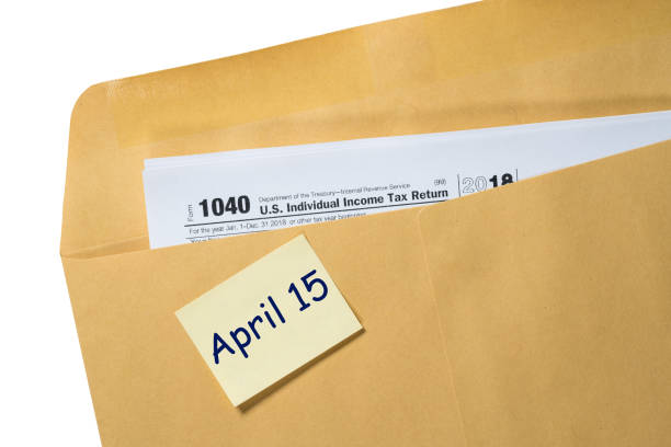 istock Tax Day reminder for April 15 on envelope 1089144202