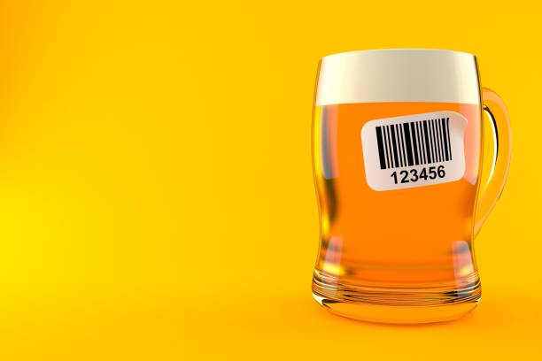 istock Glass of beer with barcode sticker 1089144482
