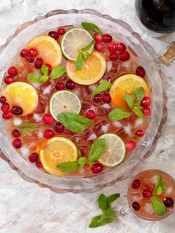 Sparkling Punch with Cranberry's, Oranges, Lemon and Limes