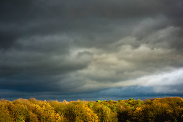 istock Sunset and sunrise with dramatic colorful clouds. 1089154990