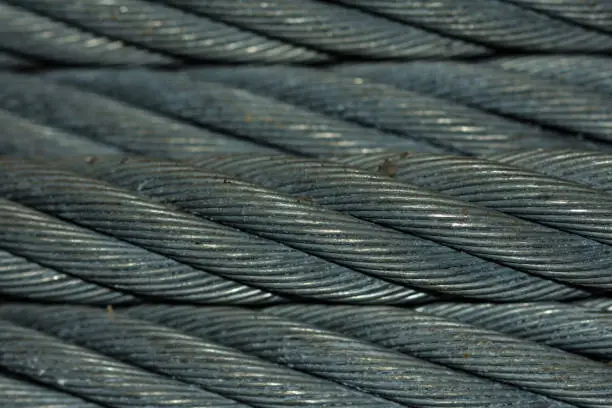 Photo of heavy wire rope close-up