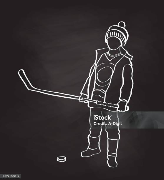 Slapshot Hockey Boy Stock Illustration - Download Image Now - Art, Black Color, Boot