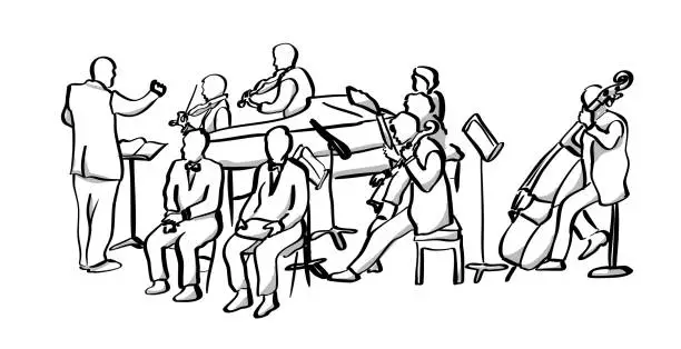 Vector illustration of Orchestra Classical Music