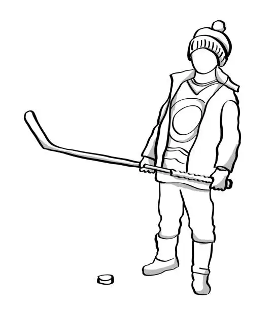 Vector illustration of True Canadian Hockey Kid