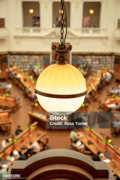 Inside The Main Dome Of The Victorian State Library Stock Photo - Download Image Now