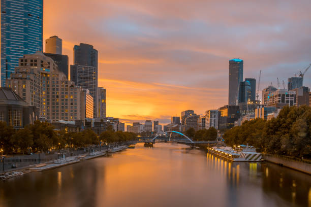 istock Beautiful sunset along the Yarra River in Melbourne city. 1089173500