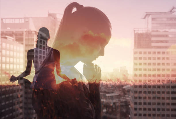istock Meditation, healthy mind and body, stress management concept. 1089175092