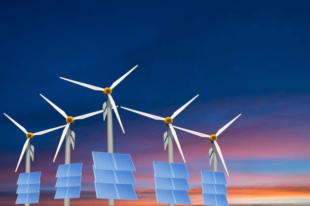 istock Wind turbine solar cell technology Natural energy systems 1089181756