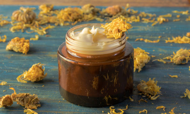 istock Facial cream of calendula, and beeswax 1089186112