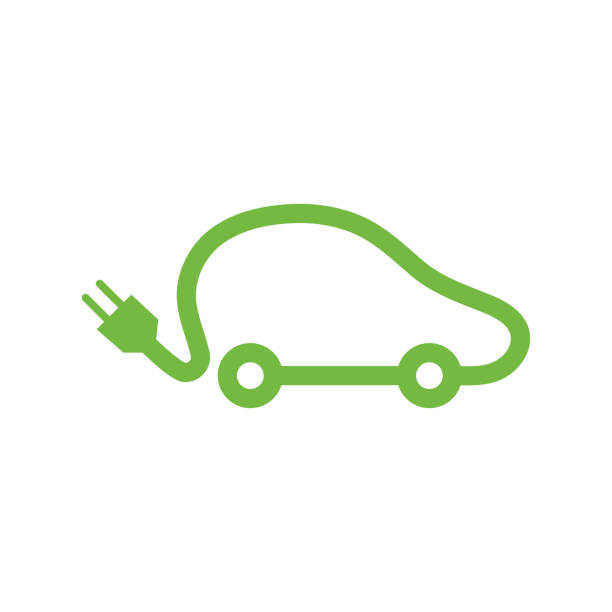 elektro-fahrzeug-auto-symbol. - electric car stock-grafiken, -clipart, -cartoons und -symbole