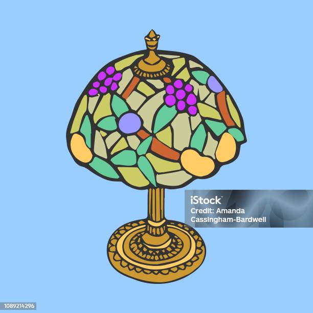 Antique Lamp Stock Illustration - Download Image Now - Electric Lamp, Old, Art Deco