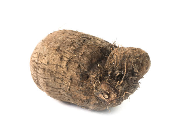 istock Dioscorea alata or yam on white background 1089216456