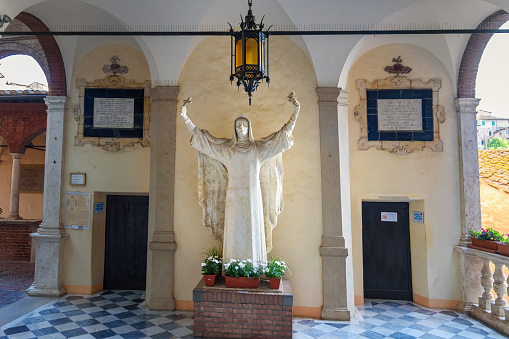 Siena, Italy - October 02, 2018: Santuario Casa di Santa Caterina, Church of Saint Catherine in Siena