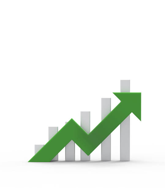 istock Green arrow and graph. Growing business concept.3D rendering. 1089238488