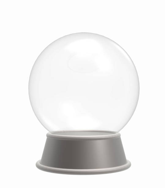 istock Empty Crystal Ball / snow globe isolated on white background. 3D illustration. 1089238492