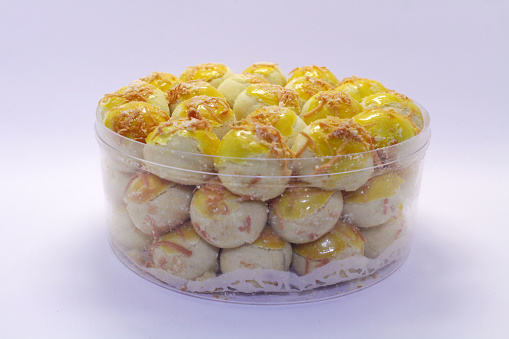 Nastar, a typical Indonesian or Southeast Asian Pineapple tart cake. Probably influenced by Dutch cuisine.